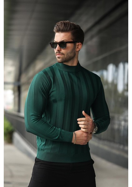 Nefti Yeşili Yarım Balıkçı Erkek Triko Kazak E7423 fiyatları