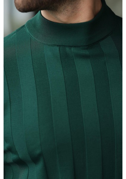 Nefti Yeşili Yarım Balıkçı Erkek Triko Kazak E7423 modelleri