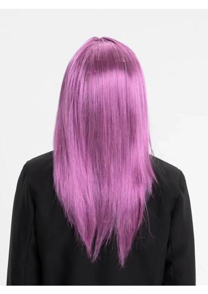 Rose Pembe Renk Düz Kesim Uzun Parti Peruğu Takma Saç fiyatları
