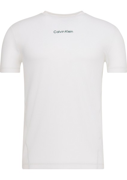 Calvın Kleın Erkek Marka Logolu Organik Pamuklu Günlük Kullanıma Uygun Beyaz T-Shirt LVGMF5K101 100
