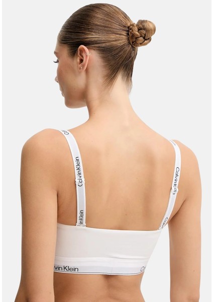 Calvın Kleın Kadın Marka Logolu Beyaz Elastik Bantlı Beyaz Sütyen LV00QF8497 100 fiyatları