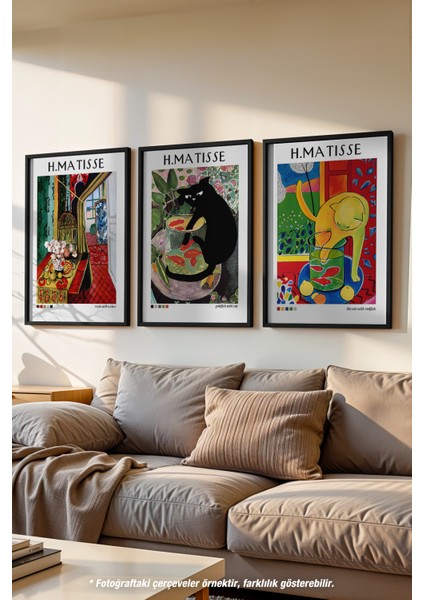 Matisse 3'lü Siyah Çerçeveli Poster, Tablo Seti No:39