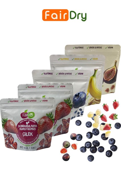 FairDry Freeze Dried "favorini Bul 5' Li Paket" - Dondurularak Kurutulmuş, Katkısız, Meyve Kurusu modelleri