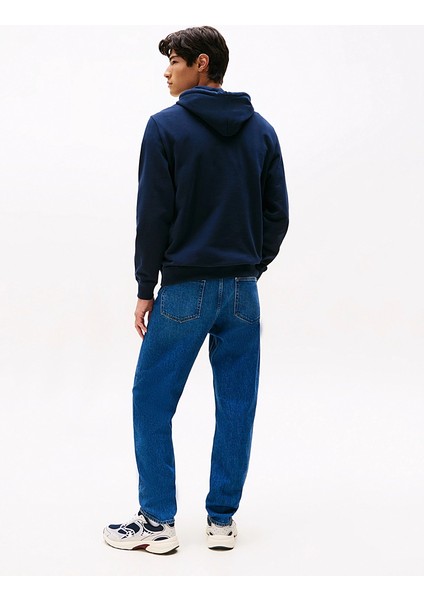 Tommy Hılfıger Erkek Marka Logolu Kapüşonlu Şık Görünüşlü Lacivert Sweatshirt DM0DM22092 C1G modelleri