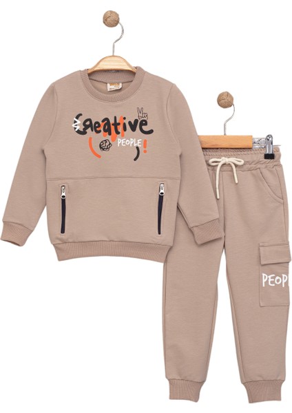 Fermuar Cep Detaylı Erkek Çocuk Eşofman Takımı