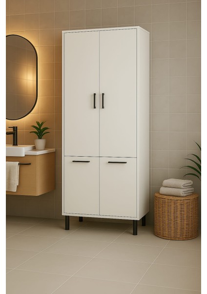 Çift Çamaşır Sepetli Banyo Dolabı modelleri