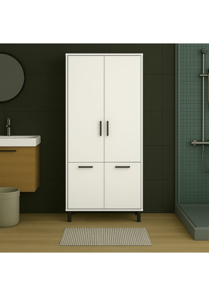Çift Çamaşır Sepetli Banyo Dolabı fırsatları