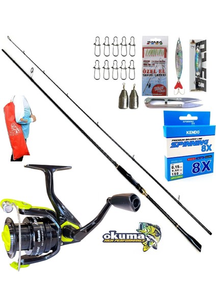 Okuma Fın Chaser 4000 244CM 6-32GR Oslo Zen Pro Karbon Spin Olta Takımı Seti