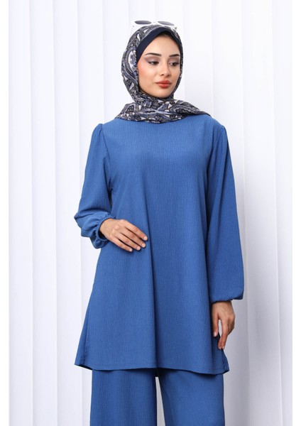 Indigo Bürümcük Tunik Pantolonlu Takım modelleri