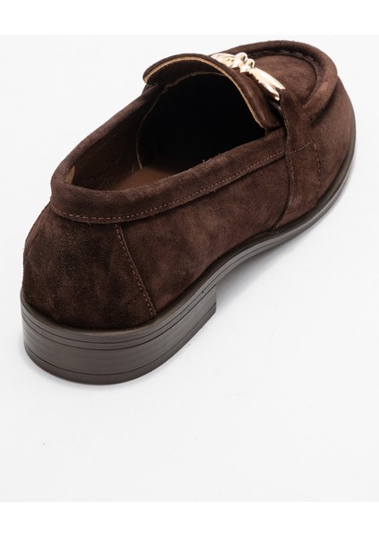 Kadın Tokalı Loafer Gerçek Süet Deri Rg 7502 Kahverengi modelleri
