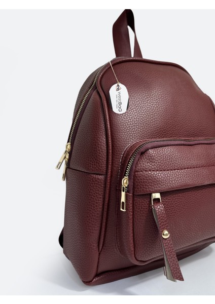 Unisex Suni Deri Fermuarlı Çok Gözlü Sırt Çantası fiyatları