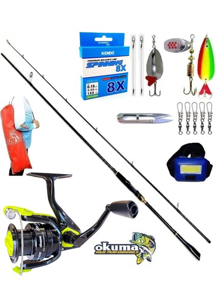 Okuma Fın Chaser 4000 244CM 6-32GR Oslo Zen Pro Turna Karbon Spin Olta Takımı Seti
