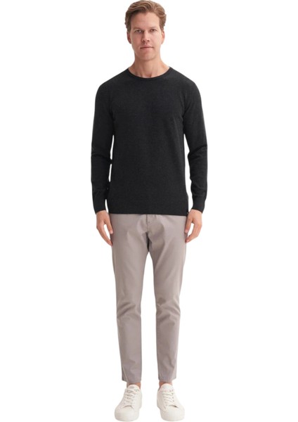 Premium Slim Fit Viskon Karışımlı Bisiklet Yaka KAZAK-33220