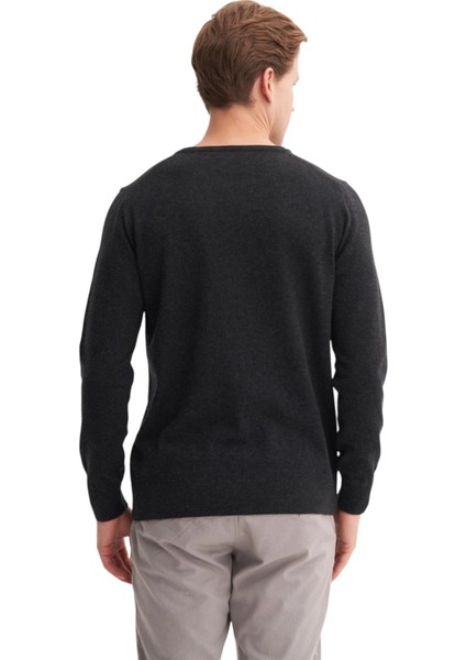 Premium Slim Fit Viskon Karışımlı Bisiklet Yaka KAZAK-33220 fırsatları