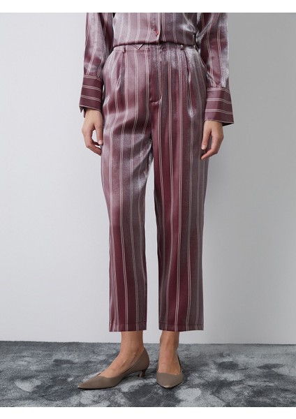Yeni Sezon Çizgili Saten Kadın Pantolon fiyatları