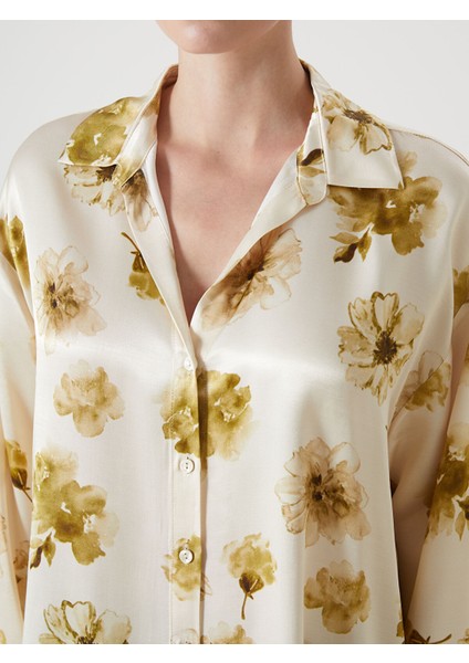 Yeni Sezon Çiçekli Oversize Kadın Gömlek modelleri