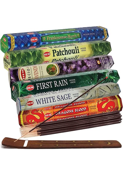 Aromalı 6'lı Tütsü Seti 6X20 (120 Çubuk), Yüksek Kaliteli Tütsü, 45 Dakika Yanma Süresi, Tütsüler