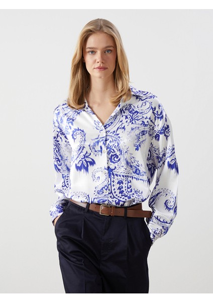 Yeni Sezon Çiçekli Oversize Kadın Gömlek