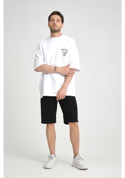 R-5817 Arka Peç Nakış Detaylı Süprem Tişört