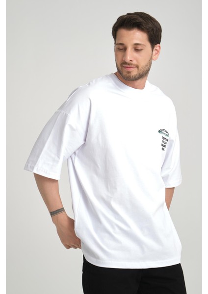 R-5817 Arka Peç Nakış Detaylı Süprem Tişört indirimleri