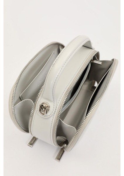 Gri Çift Fermuarlı El Çantası modelleri