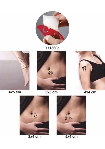 Müzikseverler 5 Li Set Geçici Dövme Kına Şablonu fiyatları