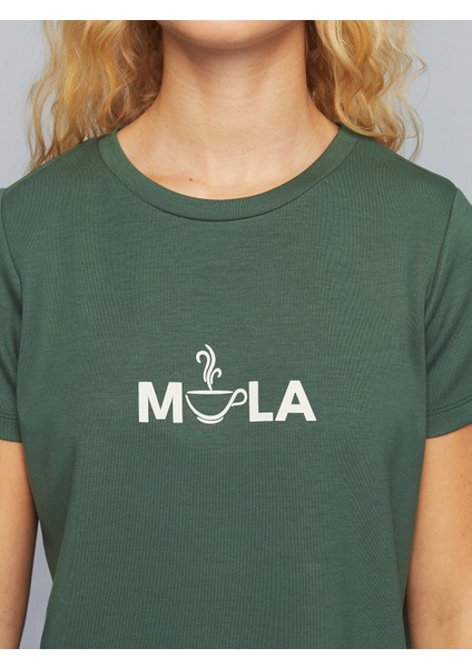 Yeni Sezon Bisiklet Yaka Slogan Baskılı Kadın Tişört modelleri