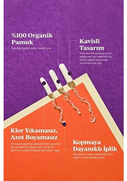 Beyza'nın Tampon Paketi 10 Mini ve 10 Standart Tampon %100 Organik Pamukla Üretildi indirimleri