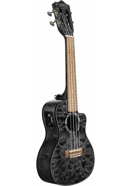 Qm-Bkcec Quilted Maple Concert Elektro Ukulele
