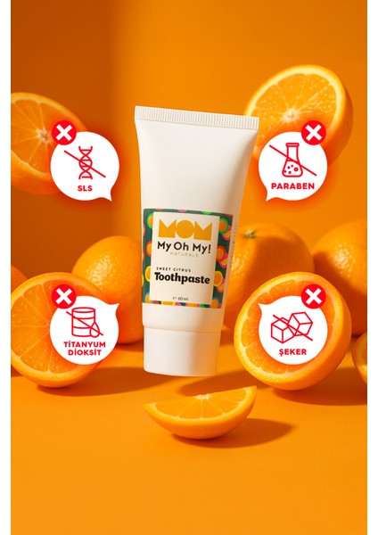 Organik Tatlı Portakal Uçucu Yağlı Florürlü Çocuk Diş Macunu fırsatları