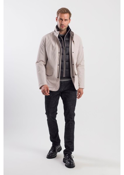 Taş Comfort Fit Gizli Kapüşonlu Mont