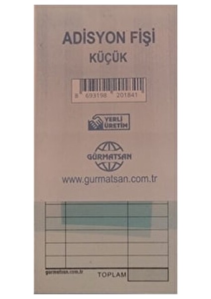 Adisyon Fişi 100 Adet 14,5x7 cm Gıda Sektörüne Uygun Zararsız Kağıt
