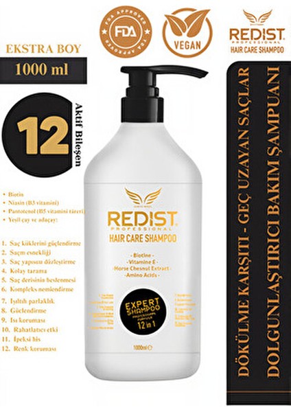 12 In 1 Saç Bakım Şampuanı Parabensiz Güçlendirici Etki 1000 ml Tüm Saçlar İçin fırsatları