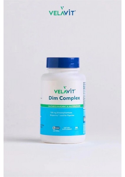 Dim Complex 30 Tablet - Diindolilmetan, Sülforafan, Kalsiyum ve D-Glukarat İçeren Takviye Edici Gıda, Türkiye Menşeli