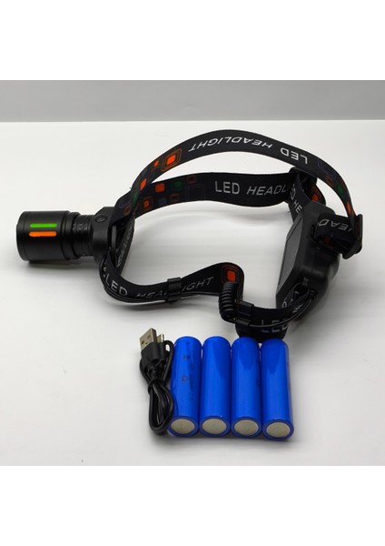 25-30W 6800MAH Zoomlu Kafa Feneri – 1000 Lümen, 1 Km Menzil, 4 Adet 18650 Pil Yedek Pilli indirimleri