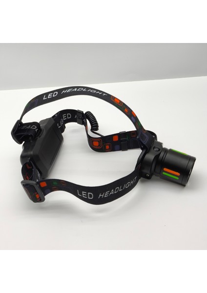 25-30W 6800MAH Zoomlu Kafa Feneri – 1000 Lümen, 1 Km Menzil, 4 Adet 18650 Pil Yedek Pilli