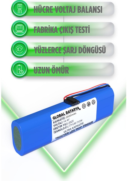 Trouver Lds Vacuum Mop Finder Rls3 Uyumlu Robot Süpürge Bataryası 14.4V 3500MAH Pil (Ultra Kapasite) modelleri