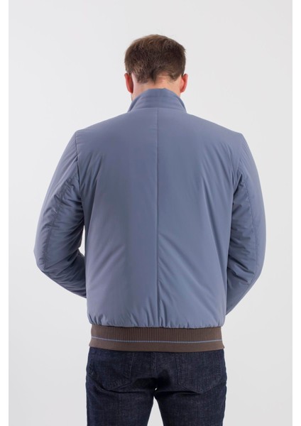 Mavi Comfort Fit Dik Yaka Mont