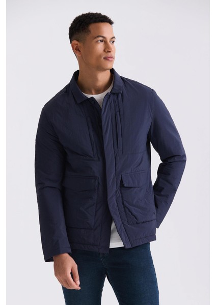 Lacivert Comfort Fit Gömlek Yaka Mevsimlik Mont indirimleri