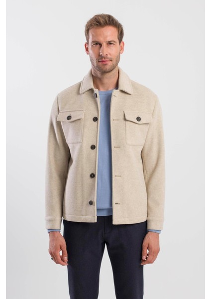 Bej Comfort Fit Bebe Yaka Yünlü Mont indirimleri