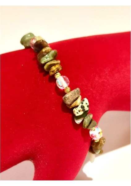 Lüks Gösterişli Renkli Doğal Taş Bileklik