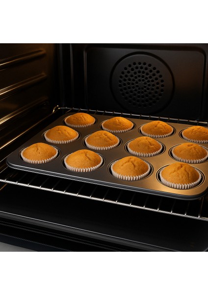 🧁 12’li Metal Muffin ve Cupcake Kek Kalıbı | Yapışmaz Kaplamalı Fırın Tepsisi – Dayanıklı, Isıya Dayanıklı, Kolay Temizlik indirimleri