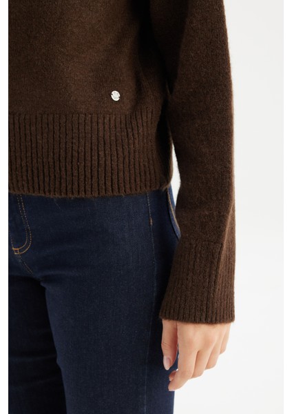 Relaxed Fit Geniş Kesim Düğmeli Kahverengi Triko Hırka indirimleri