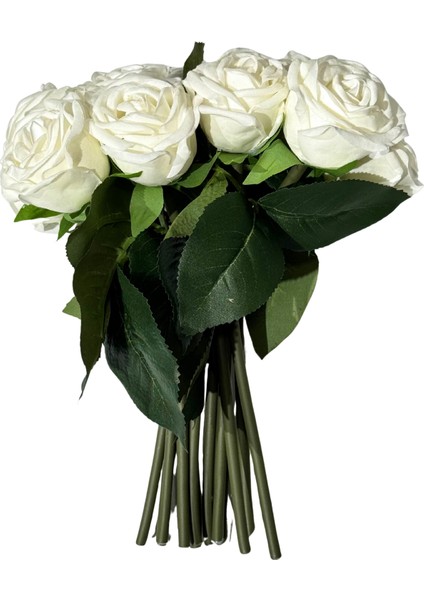 Beyaz Islak Gül Demeti 12'li