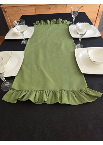 Iki Tarafı Fırfırlı Runner - Sıvı Itici Özlliğe Sahip fırsatları