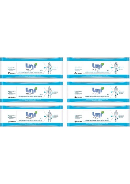 Antibakteriyel Vücut Yıkama Havlusu 50'li Paket x 6 Paket