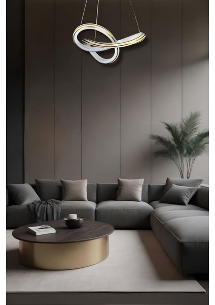 Nadya White Gold Tek Renk Modern Sarkıt LED Avize modelleri