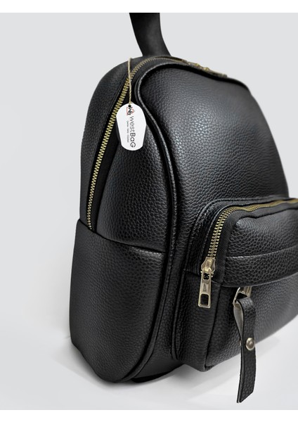 Unisex Suni Deri Fermuarlı Çok Gözlü Sırt Çantası fiyatları