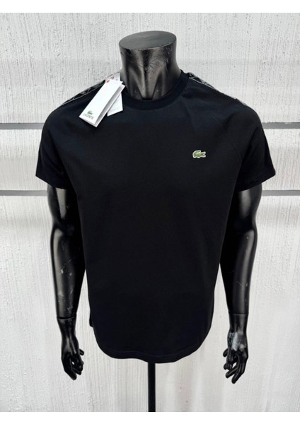 Premium Beyaz Erkek Tişört Omuz Şerit Desenli modelleri