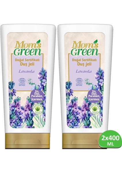 2'li Set Doğal Sertifikalı Duş Jeli - Lavantalı (400 ml x 2 Adet)